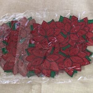 Poinsettia Coasters 3-Sealed Packages / 6-Coasters In Each Package=18-Coasters